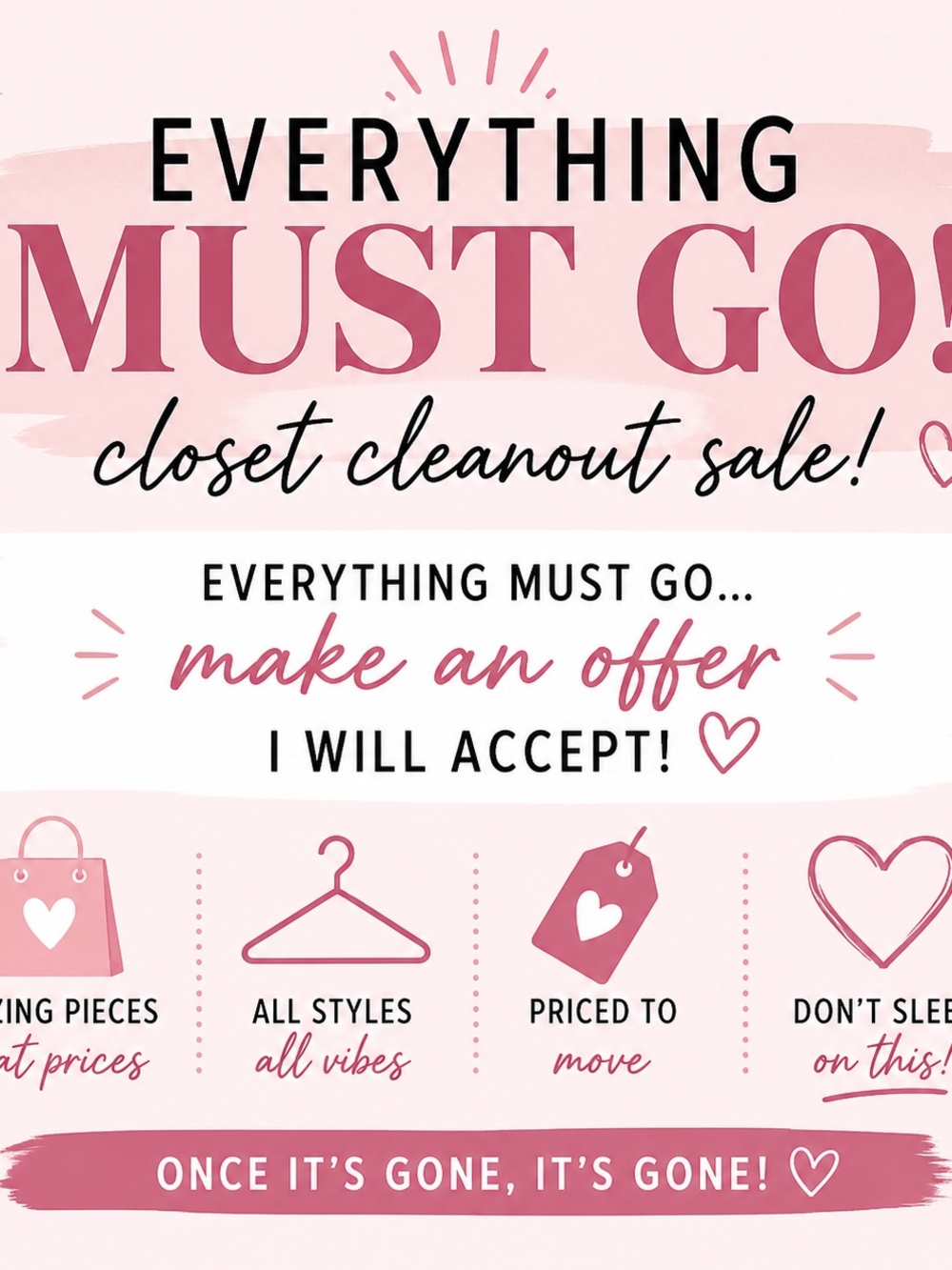 Closet Cleanout Sale